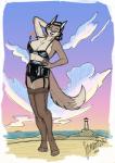 1940s accessory anthro beach big_breasts bra breasts clothing cloud crossgender detailed_background female garter hair huge_breasts legwear lighthouse looking_at_viewer mtf_crossgender nipple_slip nipples outside panties pose sand seaside sky smile solo stockings underwear wardrobe_malfunction water alexyorim sam_(wolfjedisamuel) 2016 absurd_res digital_media_(artwork) hi_res pinup signature