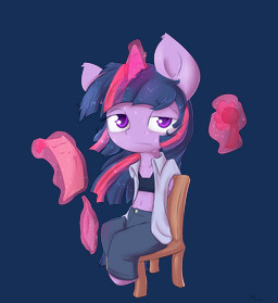 anthro anthrofied biped bodily_fluids bra chair chibi clothed clothing electric_fan feathered_wings feathers female frown fur furniture hair half-closed_eyes handheld_electric_fan horn looking_at_viewer loose_feather magic messy_hair midriff multicolored_hair narrowed_eyes navel partially_clothed purple_body purple_eyes purple_feathers purple_fur purple_hair quill scroll simple_background sitting solo sports_bra sweat telekinesis transparent_background two_tone_hair underwear wings alasou friendship_is_magic hasbro my_little_pony mythology twilight_sparkle_(mlp) equid equine mammal mythological_creature mythological_equine winged_unicorn 2014 alpha_channel digital_media_(artwork) hi_res