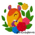 1:1 2017 anabelle_(animal_crossing) animal_crossing anthro bust_portrait clothed clothing countershade_torso countershading digital_drawing_(artwork) digital_media_(artwork) drawnbykenna eyelashes eyes_closed female flat_chested flower front_view hands_together happy icon leaf long_snout low_res mammal multicolored_body multicolored_scales nintendo orange_body orange_scales pangolin plant portrait purple_body purple_scales scales shirt simple_background snout solo topwear white_background white_body white_countershading white_scales