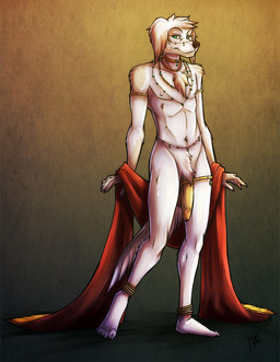 accessory anthro big_penis biped claws cock_ring flaccid foreskin fur genitals gold_(metal) gold_jewelry green_eyes hair harem harem_jewelry harem_outfit humanoid_genitalia humanoid_penis jewelry long_tail looking_at_viewer male nude penis penis_accessory penis_jewelry pose solo standing tail white_body white_hair white_skin conditional_dnp kadath kaylii sebastian_(kadath) canid canine canis domestic_dog mammal 2014 digital_media_(artwork) hi_res pinup