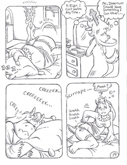 anthro big_breasts big_butt breasts butt clothing duo female female/female freckled_face freckles hat headgear headwear horn inner_thoughts mature_female nightcap nightgown nude overweight pajama_bottoms pajama_pants pajama_shirt pajamas scratching sleeping small_breasts text thought_bubble tired waking_up circe_(artist) deltarune undertale_(series) noelle_holiday toriel bovid caprine deer goat mammal new_world_deer reindeer comic english_text hi_res