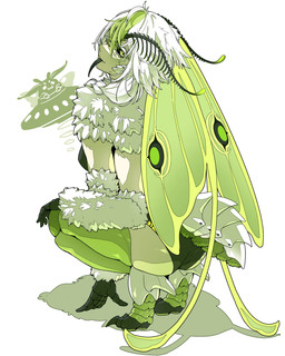 antennae_(anatomy) arthropod_abdomen black_sclera black_tongue breasts butt clothed clothing crouching female green_eyes green_wings hair insect_wings lepidopteran_wings looking_at_viewer solo tongue tongue_out white_hair wings egocider vtuber juniper_actias animal_humanoid arthropod arthropod_humanoid humanoid insect insect_humanoid lepidopteran lepidopteran_humanoid moth_humanoid 4:5 absurd_res hi_res