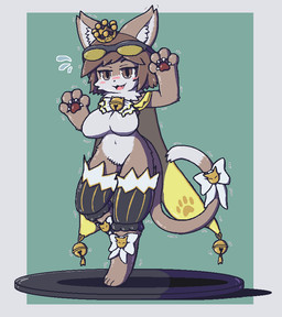 4_fingers accessory anthro cape claws clothing crown eyewear female figurine fingers furgonomics headgear implied_transformation inanimate_transformation pose simple_background solo sunglasses tail tail_accessory transformation oagoner cait_sith_(mge) jaki-kun_(character) felid feline mammal aliasing alternate_version_at_source digital_media_(artwork)