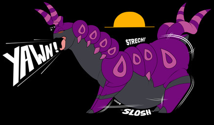 after_vore antennae_(anatomy) big_butt black_body blush butt digested digestion eyes_closed female female_pred feral feral_pred human_prey long_neck markings mass_vore morning multicolored_body multiple_prey onomatopoeia open_mouth overweight overweight_female overweight_feral pink_markings purple_body quadruped slosh sloshing_belly sound_effects stretching sun text tongue tongue_out vore weight_gain yawn pakaproductions sentinelwinder nintendo pokemon pandora_(pakaproductions) arthropod generation_5_pokemon human mammal pokemon_(species) scolipede absurd_res digital_media_(artwork) hi_res