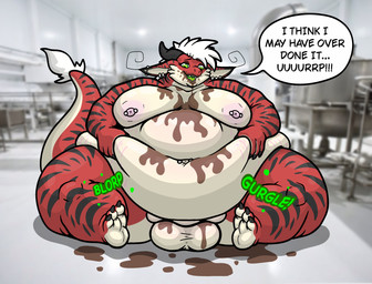 anthro areola balls barbell_piercing belly belly_squish big_belly big_butt black_ear_tips black_stripes butt candy chocolate dessert dialogue dipstick_ears ear_markings ear_piercing ear_ring eyelashes facial_tuft food fur genitals green_eyes green_mouth green_tongue gurgle_(sound_effect) hair horn humanoid_hands industrial_piercing long_eyelashes looking_down looking_down_at_self male markings mohawk moobs multicolored_ears navel navel_barbell navel_piercing nipple_barbell nipple_dip nipple_piercing nipples obese obese_anthro obese_male onomatopoeia open_mouth overweight overweight_anthro overweight_male piercing pink_areola pink_nipples red_body red_fur ring_piercing rumbling_stomach sitting sitting_on_ground solo sound_effects speech_bubble squish stretch_marks striped_body striped_fur stripes tail tail_tuft talking_to_self tan_body tan_fur text thick_thighs tongue tuft white_hair white_tail_tuft dathgar mythology dathy_(dathgar) dragon hybrid kobold mythological_creature mythological_scalie scalie english_description english_text hi_res