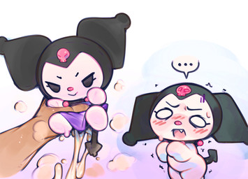 ambiguous_anthro ambiguous_gender ambiguous_human anthro biped black_hood black_tail blush blush_lines bodily_fluids chibi clothed clothed_ambiguous clothed_anthro clothing cum cum_in_plushie cute_fangs disembodied_hand duo ellipsis empty_eyes eyebrows eyelashes fangs featureless_hands first_person_view genital_fluids holding_object holding_plushie hood hood_only human_pov leaking_cum looking_at_object mostly_nude_ambiguous mostly_nude_anthro mostly_offscreen_ambiguous mostly_offscreen_character mostly_offscreen_human motion_lines musk musk_cloud open_mouth partial_speech_bubble pink_nose pivoted_ears plushie plushophilia pov_hands shaking shivering shocked short_tail simple_background simple_eyes skull_symbol solo_focus spade_tail standing stylized_empty_eyes sweat tail tan_body tan_skin teeth white_eyes ligma_(artist) onegai_my_melody sanrio kuromi demon human inanimate_object lagomorph leporid mammal rabbit 2025 digital_media_(artwork) hi_res shaded soft_shading female_(lore) male_(lore)