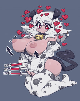animal_print animal_print_bikini animal_print_thigh_highs areola big_breasts big_butt bikini bodily_fluids breasts butt clothing cow_print cow_print_armwear cow_print_thigh_highs female hair heart_eyes heart_symbol horn huge_breasts kneeling lactating legwear milk nipples pattern_bikini pattern_clothing pattern_legwear pattern_swimwear pattern_thigh_highs puffy_areola puffy_nipples red_eyes side_boob solo spade_tail swimwear tail thick_thighs thigh_highs two-piece_swimsuit under_boob white_hair wide_hips slugbox helltaker modeus_(helltaker) animal_humanoid bovid bovid_humanoid bovine bovine_humanoid demon demon_humanoid humanoid mammal mammal_humanoid hi_res