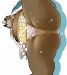 anthro asian_clothing bulge butt clothing east_asian_clothing fringe_trim japanese_clothing kemono male mawashi muscular muscular_anthro muscular_male obese obese_anthro obese_male overweight overweight_anthro overweight_male sagari solo sumo 12beat13 lifewonders tokyo_afterschool_summoners ashigara_(tas) bear mammal