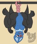 3_toes 4_fingers anthro anthrofied anus barefoot bat belly big_breasts biped black_body black_eyes black_skin blue_body blue_fur breasts butt cheek_tuft chest_tuft claws cute_fangs facial_tuft feet female fingers fluffy fur generation_5_pokemon genitals head_tuft heart_symbol hi_res looking_at_viewer mammal membrane_(anatomy) membranous_wings navel nintendo nipples nude open_mouth pokemon pokemon_(species) pole posexe presenting presenting_hindquarters pussy simple_background slightly_chubby smile solo spread_legs spreading suspension swoobat teeth thick_thighs toe_claws toes tongue tuft upside_down watermark wide_hips wings