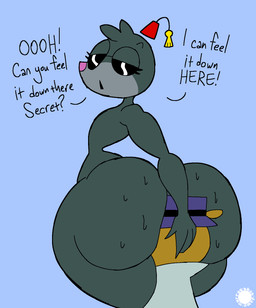 4_fingers anthro big_butt bodily_fluids bubble_butt butt clothing countershade_face countershading curvy_figure dialogue duo eyelashes eyewear face_in_ass femboy fez fingers fur grey_body grey_fur hat head_tuft headgear headwear huge_butt logo male male/male nude size_difference small_waist sunglasses sweat sweaty_butt text thick_thighs tuft wide_hips thatdawgmurray hanna-barbera secret_squirrel_show super_secret_secret_squirrel morocco_mole secret_squirrel eulipotyphlan mammal mole_(animal) rodent sciurid tree_squirrel aliasing artist_logo artist_name digital_media_(artwork) english_text hi_res signature