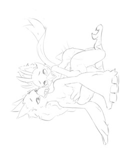 age_difference arm_around_partner bodily_fluids breasts dominant dominant_young duo female female_on_bottom from_behind_position hug male male/female older_penetrated on_bottom penetration sex size_difference young young_male decentfeather nintendo the_legend_of_zelda meida tulin_(tloz) avian rito 4:5 absurd_res hi_res monochrome sketch