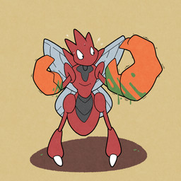 arthropod_abdomen bodily_fluids claws crab_claw insect_wings male paint partial_transformation shaking simple_background solo sweat sweatdrop transformation wings yellow_background argon_vile nintendo pokemon arthropod crustacean generation_1_pokemon generation_2_pokemon insect kingler pokemon_(species) scizor 1:1 hi_res