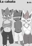 anthro biped breasts bulge clothing detailed_bulge erection erection_under_clothing female female_anthro fur genital_outline male male/female male/male male_anthro nude penis_outline georgesabertooth macamacrez nintendo pokemon billy_(billy_kangaroo_oc) cinderace felid generation_8_pokemon kangaroo lagomorph macropod mammal marsupial pokemon_(species) prehistoric_species saber-toothed_tiger cover cover_art cover_page hi_res