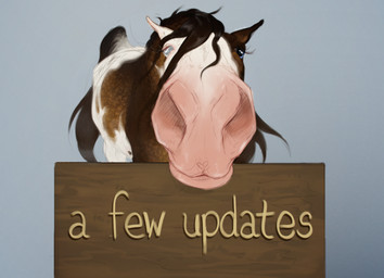 ambiguous_feral ambiguous_gender blind_eye blue_eyes brown_body brown_mane brown_tail ears_back eyelashes feral front_view glistening glistening_eyes grey_background looking_at_viewer mane mouth_closed pivoted_ears sign simple_background solo stare tail white_body scarlanya scarla_(scarlanya) equid equine horse mammal hi_res female_(lore)