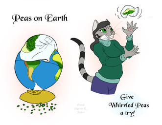 anthro bag black_body black_fur black_hair clothed clothing female food fruit fully_clothed fur globe grey_body grey_fur grin hair holidays humor legume pea_(food) plant pun simple_background smile solo text vegetable visual_pun white_background white_body white_fur cybercorn_entropic christmas mags_katzenfeld domestic_cat felid feline felis mammal 2018 english_text