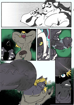 abs animal_genitalia animal_penis anthro armpit_hair balls big_penis black_body blinded blonde_hair bodily_fluids body_hair breath crouching dripping duo electricity equine_genitalia equine_penis expansion gaping gaping_urethra genital_expansion genital_fluids genitals grey_body growth hair huge_penis hyper hyper_genitalia hyper_penis imminent_vore long_hair male male/male muscular muscular_anthro muscular_male neck_tuft nipples open_mouth pecs penis penis_expansion precum precum_drip solar_flare tuft urethra vein veiny_penis vore white_hair yellow_eyes pokonuki nintendo pokemon nittoh springfield canid canine canis generation_5_pokemon mammal pokemon_(species) wolf zebstrika 2024 comic hi_res