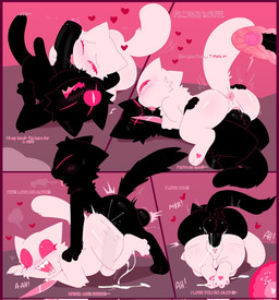 anthro anthro_on_anthro anthro_penetrated anthro_penetrating anthro_penetrating_anthro anus balls big_penis black_body black_fur blush bodily_fluids butt cervical_penetration cowgirl_position cum cum_in_vagina cum_inside dialogue doggystyle duo eye_scar facial_scar feet female female_on_top female_penetrated french_kissing from_behind_position from_front_position fur genital_fluids genitals heart_pawpads holding_knife holding_object impregnation intraspecies kissing kissing_while_penetrated kissing_while_penetrating knife licking looking_pleasured male male/female male_on_bottom male_penetrating male_penetrating_female on_bottom on_top one_eye_closed oral ovum ovum_with_heart pawpads penetration penile penile_penetration penis penis_in_vagina penis_lick scar semi-anthro sex sperm_cell tail text tongue vaginal vaginal_penetration vulva white_body white_fur yandere snazzle_snapp felid feline felis mammal 2026 comic english_text hi_res