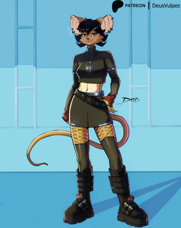 alternative_fashion anthro belt black_clothing boots bottomwear brown_body brown_fur clothing crop_top cross ear_piercing female fishnet_clothing fishnet_legwear footwear fur goth hair inverted_cross legwear looking_at_viewer midriff navel navel_piercing piercing purple_hair ring shirt shoes simple_background skirt slim smile solo stompy tail thigh_highs topwear deusvulpes mammal murid murine rat rodent colored digital_drawing_(artwork) digital_media_(artwork) hi_res