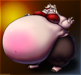 anthro arm_tattoo belly belly_blush big_belly big_breasts bloated blonde_hair blood blush bodily_fluids body_blush bottomwear bow_on_head bracelet breasts clothed clothing deep_navel ear_piercing ear_ring fangs female hair highlights_(coloring) huge_belly huge_thighs hyper hyper_belly jewelry morbidly_obese morbidly_obese_anthro morbidly_obese_female navel obese obese_anthro obese_female overweight overweight_anthro overweight_female pants piercing red_eyes red_highlights ring_piercing skull_tattoo solo stuffing tattoo teeth thick_thighs topwear weight_gain wide_hips viroveteruscy if_hell_had_a_taste gretchen_ebony mammal suid suine sus_(pig) vampire 2023 absurd_res digital_media_(artwork) hi_res