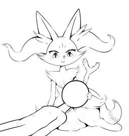 ambiguous_gender anthro blush cheek_tuft chest_tuft duo faceless_character faceless_human facial_tuft female fluffy fluffy_tail fur head_on_lap huge_hips huge_thighs inner_ear_fluff looking_at_another on_lap simple_background sitting smile stick tail tail_tuft thick_thighs tuft white_background wide_hips box_(hajimeyou654) nintendo pokemon anon braixen canid canine generation_6_pokemon human humanoid mammal pokemon_(species) 2019 absurd_res digital_media_(artwork) hi_res monochrome