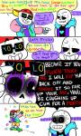 1990s_theme alternate_universe blush bodily_fluids bone clothing dialogue eyewear fingerless_gloves glasses gloves glowing glowing_eyes handwear heart_symbol not_furry skeleton sweat text nsfwshamecave underfresh underlust undertale undertale_(series) sans_(undertale) animated_skeleton undead 3:5 colorful_theme comic english_text