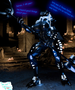 anthro big_breasts breasts female glowing melee_weapon muscular muscular_female nipples polearm solo trident weapon sourcebumbiscuit zebjo_(modeler) bionicle lego roodaka 3d_(artwork) absurd_res digital_media_(artwork) hi_res