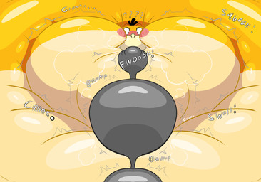 air_from_nose air_inflation ambiguous_gender big_cheeks blush blush_lines blushing_profusely cheek_expansion creaking glistening glistening_body grey_hose hose hose_in_mouth hose_inflation huge_cheeks hyper hyper_cheeks hyper_inflation immobile inflation onomatopoeia puffed_cheeks question_mark sound_effects squeaking swelling text tube_bulge yellow_body cozzy nintendo pokemon generation_1_pokemon pokemon_(species) psyduck 2025 hi_res