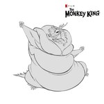 anthro belly big_belly horn long_mustache macro male mane morbidly_obese morbidly_obese_anthro obese obese_anthro obese_male overweight overweight_anthro overweight_male solo tail juliaon_art asian_mythology chinese_mythology east_asian_mythology mythology the_monkey_king_(netflix) ao_guang dragon_king dragon eastern_dragon mythological_creature mythological_scalie scalie 1:1 monochrome sketch