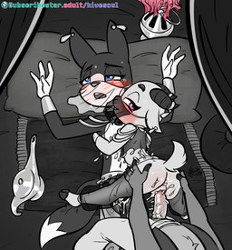 2_horns accessory after_sex anthro anthro_on_anthro anthro_penetrated anthro_penetrating anthro_penetrating_anthro areola biped blue_eyes blush blush_lines bodily_fluids clothed clothing cloven_hooves collar crop_top cum cum_drip cum_from_vagina cum_in_vagina cum_inside doggystyle dripping ear_piercing eyebrows female female_penetrated flat_chested from_behind_position fucked_silly furgonomics genital_fluids genitals group hand_on_butt harem_outfit hooves horn horn_accessory inside interspecies jewelry leaking_cum lock loli looking_at_another looking_at_partner looking_back looking_back_at_another looking_back_at_partner looking_pleasured lying male male/female male_penetrating male_penetrating_female midriff mostly_nude mostly_offscreen_character narrow_hips narrowed_eyes navel nipples on_back open_mouth orgasm partially_clothed penetration penile penile_penetration penis penis_in_vagina piercing scut_tail seductive sex shirt short_tail shota sweat tail teeth thin_thighs tongue topwear translucent translucent_clothing trio unguligrade vaginal vaginal_fluids vaginal_fluids_on_penis vaginal_penetration veil vulva young young_anthro young_female young_male young_on_young young_penetrated young_penetrating soulcentinel bovid canid canine caprine deer fox goat mammal 2024 partially_colored spot_color