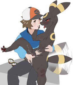 2_finger_fingering bestiality black_body black_bottomwear black_clothing black_pants black_skin blue_clothing blue_hoodie blue_topwear blush blush_lines bodily_fluids bottomwear brown_hair clothed clothing duo female feral fingering genital_fluids hair half-closed_eyes hoodie human_on_feral interspecies looking_at_another male male/female male_human motion_blur motion_lines narrowed_eyes nude open_mouth pants pawpads paws raised_leg red_sclera saliva saliva_on_tongue saliva_string short_hair size_difference sweat sweaty_face tail tail_motion tailwag tears tongue tongue_out topwear vaginal vaginal_fingering vaginal_fluids vaginal_fluids_on_hand skeleton265 nintendo pokemon eeveelution generation_2_pokemon human mammal pokemon_(species) umbreon absurd_res hi_res