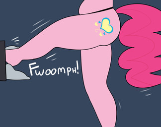 anthro big_butt butt duo female kick solo_focus sound_effects somescrub friendship_is_magic hasbro my_little_pony derpy_hooves_(mlp) hugtastic_pinkie_pie pinkie_pie_(mlp) earth_pony equid equine horse mammal pony 2015 digital_media_(artwork) hi_res