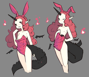 accessory breasts clothing collarbone dragon_tail fake_ears fake_rabbit_ears female fire floating_wings grabbing_own_tail hair horn humanoid_pointy_ears leotard leotard_peek light_body light_skin long_hair nipples one_breast_out one_eye_closed open_mouth pointy_ears red_eyes red_hair simple_background slim small_breasts solo tail unusual_anatomy unusual_wing_placement unusual_wings wavy_hair wings wink zako mythology moko_(zako) animal_humanoid dragon dragon_humanoid horned_humanoid humanoid mythological_creature mythological_scalie scalie tailed_humanoid hi_res multiple_scenes