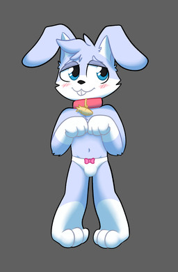 anthro blush bulge clothing collar male panties solo underwear milowo bennett_(abluebune) lagomorph leporid mammal rabbit hi_res