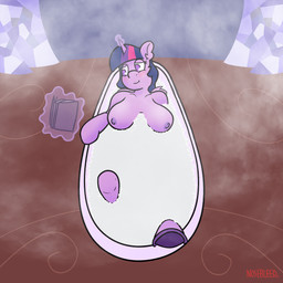 anthro bath bathing bathroom bathtub big_breasts breasts female hooves nipples nude solo nosebleed_(artist) friendship_is_magic hasbro my_little_pony twilight_sparkle_(mlp) equid equine horse mammal pony 1:1 hi_res