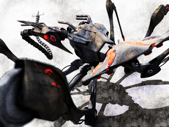 6_legs ambiguous_gender dutch_angle feral glowing glowing_eyes grey_body long_tail looking_at_viewer machine multi_eye red_eyes rust segmented_body segmented_tail simple_background solo tail white_background deino_(artist) deino_(modeler) magnesium_(deino) arthropod robot robot_feral 2009 3d_(artwork) 4:3 autodesk_3ds_max_(artwork) digital_media_(artwork) male_(lore)