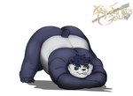 anthro ass_up belly big_butt black_nose butt jack-o'_pose male overweight overweight_male pose simple_background solo tongue tongue_out white_background xaypanda mav_(deadly_kiten) bear giant_panda mammal 2021