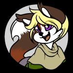 anthro blonde_hair brown_body brown_fur fur hair male purple_eyes solo white_body white_fur freeze-pop88 canid canine fox mammal 1:1 alpha_channel low_res