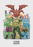 1990s_theme abs action_pose anthro biceps big_muscles boots broken_horn claws clothed clothing crossed_arms flexing flying footwear group horn male membrane_(anatomy) membranous_wings muscular muscular_anthro muscular_male obliques pecs pose shoes smile standing teeth topless triceps wings chirros extreme_dinosaurs bullzeye spike_(extreme_dinosaurs) stegz t-bone_(extreme_dinosaurs) ceratopsian dinosaur ornithischian prehistoric_species pteranodon pteranodontid pterosaur reptile scalie theropod triceratops tyrannosaurid tyrannosauroid tyrannosaurus absurd_res digital_media_(artwork) hi_res