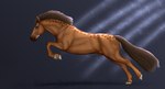 animal_genitalia blue_eyes brown_body brown_hair brown_mane brown_tail feathering feral fur genitals hair hooves male mane on_hind_legs raised_leg sheath simple_background solo tail sergetishbein dolero equid equine horse mammal 2020 digital_media_(artwork)