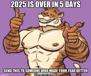 5_fingers abs anthro barazoku finger_guns fingers fur gesture hand_gesture male male_anthro manly muscular muscular_anthro muscular_male navel nipples nude nude_anthro nude_male orange_body orange_fur pawpads pecs pointing pointing_at_viewer purple_background round_ears simple_background smile smiling_at_viewer solo striped_body striped_fur stripes tail text toothy_grin white_body white_fur yellow_sclera nanoff miles_(nanoff) felid mammal pantherine tiger 2025 artist_name colored dated digital_drawing_(artwork) digital_media_(artwork) english_description english_text half-length_portrait hi_res image_macro meme portrait shaded