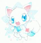 anthro blue_body blue_eyes blue_fur blush bracelet clock female fluffy fluffy_tail fur jewelry light long_tail magic multicolored_body multicolored_fur necklace semi-anthro simple_background smile snowflake solo star tail toony two_tone_body two_tone_fur watch white_body white_fur furari@ jewelpet sanrio sega sega_fave larimar_(jewelpet) arctic_fox canid canine fox mammal true_fox absurd_res hi_res