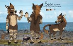 absurd_res anthro asinus donkey equid equine feral hi_res hooves icarus_the_lion male mammal mane model_sheet nude null sean_(kofichee) solo text