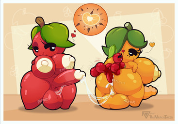 abstract_background anal anal_penetration apple areola balls big_areola big_balls big_breasts big_butt big_nipples big_penis bodily_fluids bouncing_balls breasts butt cherry chibi cum cum_in_ass cum_in_vagina cum_inside cum_string food freckles fruit genital_fluids genitals group group_sex half-closed_eyes happy happy_sex heart_symbol herm huge_areola huge_balls huge_breasts huge_butt huge_nipples huge_penis hyper hyper_balls hyper_breasts hyper_genitalia hyper_penis impregnation intersex intersex/intersex leaf leaf_hair narrowed_eyes nipples not_furry nude onomatopoeia orange_(fruit) orange_body orange_skin ovum ovum_with_heart penetration penis plant plant_hair pseudo_hair puffy_areola puffy_nipples red_body red_skin sex short_stack simple_background size_difference slightly_chubby smile sound_effects sperm_cell text threesome trio vulva thisnameistaken elemental_creature elemental_humanoid flora_fauna food_creature food_humanoid fruit_humanoid humanoid living_fruit plant_humanoid hi_res