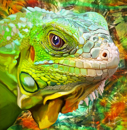ambiguous_gender brown_eyes brown_sclera feral green_body green_scales iris light multicolored_body multicolored_scales one_eye_obstructed photorealism pupils realistic scales side_view simple_background snout solo textured_background three-quarter_view white_body white_scales yellow_body yellow_scales aramisfraino iguana iguanid lizard reptile scalie 2021 absurd_res detailed digital_media_(artwork) digital_painting_(artwork) headshot_portrait hi_res lighting painting_(artwork) portrait shaded signature