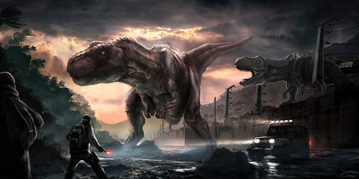 2_fingers 3_toes car claws cloud detailed_background feet fence feral fingers forest glare group jungle leaf lights observing plant teeth toes tongue tree vehicle socyart jurassic_park universal_studios dinosaur human mammal prehistoric_species reptile scalie theropod tyrannosaurid tyrannosauroid tyrannosaurus tyrannosaurus_rex