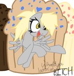 derp_eyes female feral food hooves muffin profanity quadruped babiduh friendship_is_magic hasbro my_little_pony derpy_hooves_(mlp)