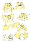 anthro belly clothing eyes_closed humanoid_hands male navel nipples overweight overweight_anthro overweight_male simple_background solo underwear white_background professor_fluff felid mammal pantherine tiger 2020 hi_res