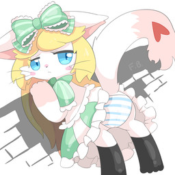 anthro clothing female solo underwear young colanukl cat_busters domestic_cat felid feline felis mammal 1:1