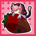 abstract_background armwear border brown_body brown_fur brown_hair chibi clothed clothing detached_sleeves dipstick_tail dress eating eyes_closed female food front_view fruit fully_clothed fur hair markings micro multicolored_hair multicolored_tail om_nom_nom on_food outline pink_background pink_body pink_fur pink_hair plant raised_tail red_border simple_background solo strawberry tail tail_markings tan_body tan_skin toony yesi-chan animal_humanoid cat_humanoid domestic_cat felid felid_humanoid feline feline_humanoid felis humanoid mammal mammal_humanoid 1:1 low_res thumbnail