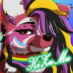 ambiguous_gender anthro cheek_tuft collar_tag eyelashes facial_tuft female glowing_text lgbt_pride piercing pride_colors rainbow_flag rainbow_symbol smile solo text transgender_pride_colors tuft kizumu(cryingdream) fukuoka canid canine fennec_fox fox humanoid mammal true_fox